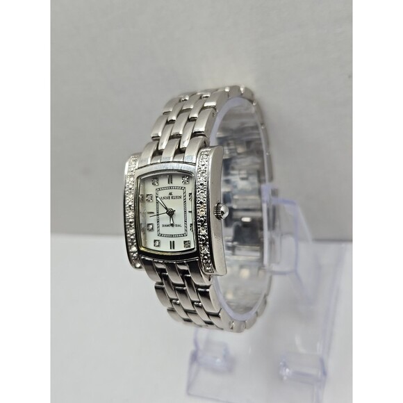 Anne Klein Diamond Dial Quartz Womens Watch Tank Bracelet New Battery 10/9089 - Picture 2 of 11